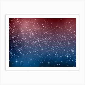 Blue Pink Shades Shining Star Background Art Print