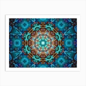 Blue Mosaic Cosmic Pattern 2 Art Print