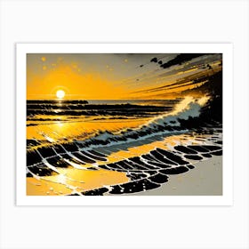 Sunset At The Beach Art Print