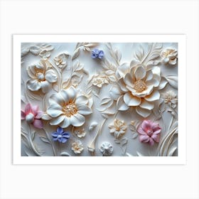 Beautiful Flowers 3d 2 Art Print