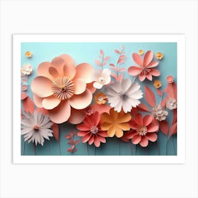 Photo Paper Flower 3d Illustration 1 Art Print