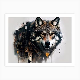 Wolf In The City 2 Art Print