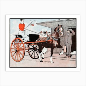 Woman In A Horse Carriage, Edward Penfield Art Print