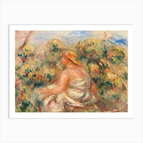 Woman With Hat In A Landscape(1918), Pierre Auguste Renoir Art Print