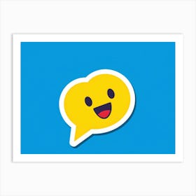 Emoji Body Configured With Heart Eyes Contained Within A Speech Bubble Denoting Love And Adoration Art Print