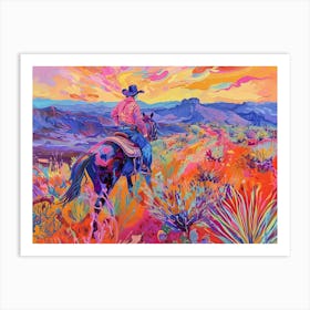 Cowboy Painting Chihuahuan Desert 3 Art Print