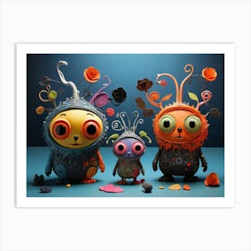 Family Of Aliens Art Print