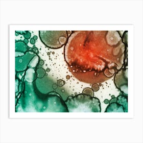 Watercolor Abstraction Red And Green Art Print