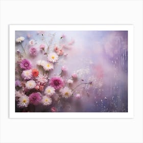 Flowers On A Purple Background 2 Art Print