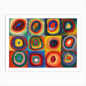 Quadrate mit konzentrischen Ringen - Colour Study: Squares With Concentric Rings By Wassily Kandinsky (1913) Art Print