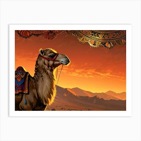 Camel In The Desert 19 Art Print