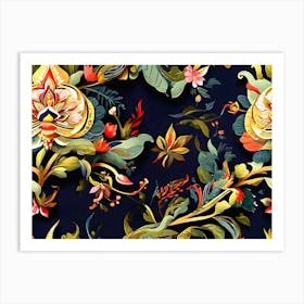 Floral Wallpaper 1 Art Print