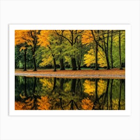 Serene Autumn Reflections 44 Art Print