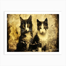 Antique Cats - Two Vintage Kittens Art Print