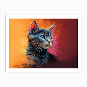 Cat Abstract 3 Art Print