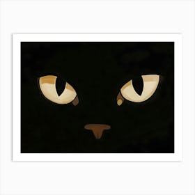 Black Cat Face Art Print