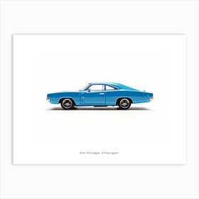 Toy Car 69 Dodge Charger Blue Poster Art Print
