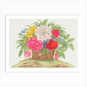 Basket Of Flowers Art Print