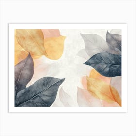 A 3d Featuring Abstract Drawings Of Tropical Leaves 1 Art Print