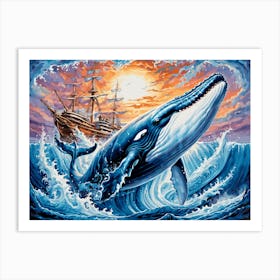 Whale In The Ocean Art Print