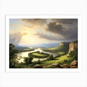 Sunrise Over The River Art Print