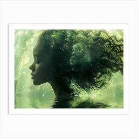 Woman In The Forest Art Print