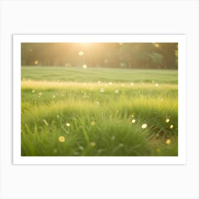 Close Up Photography Of Green Grass With Soap Bubbles Floating In The Background, Creating A Dreamy And Whimsical Scene Art Print