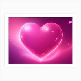 A Glowing Pink Heart Vibrant Horizontal Composition 3 Art Print