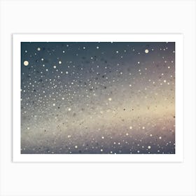 Abstract Background With A Scattered Pattern Of Small And Large Circles In Shades Of Silver And Gray Against A Blue Backdrop Art Print