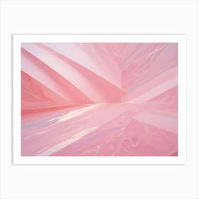 Abstract Image Of A Geometric Structure With Sharp Angles And Curves, Rendered In A Soft, Pastel Pink Color Art Print