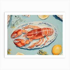 Lobsters And Lemons Art Print