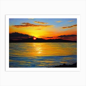 Sunset Over The Ocean 5 Art Print