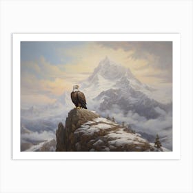 Eagle on a mountain Art Print