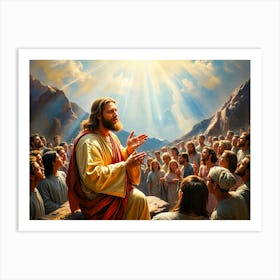 Jesus Sermon On The Mount Ai Art Print