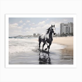 A Horse Oil Painting In Bondi Beach, Australia, Landscape 1 Art Print