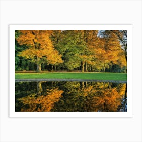 Serene Autumn Reflections 38 Art Print