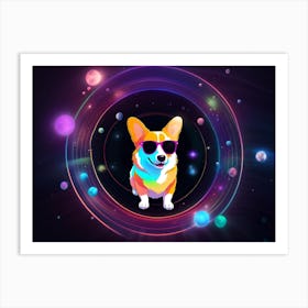 Rainbow Corgi 2 Art Print