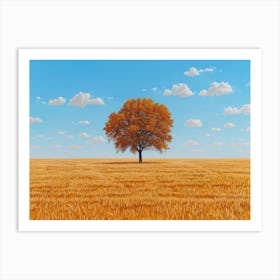 Lone Tree In A Field 3 Art Print