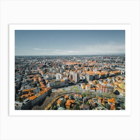 Aerial Photo City Life Milan, Italy Milan City Skyline Print | Wall Art Art Print
