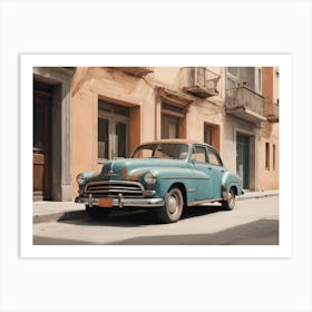 Old Car In Cuba Art Print