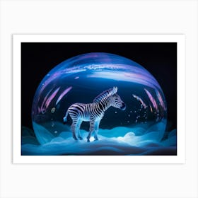 Zebra In A Bubble Art Print