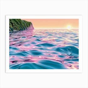 Sunset Over The Ocean Art Print