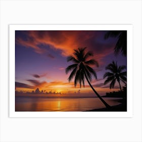 Sunset At The Beach 33 Art Print