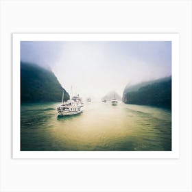 Leaving A Misty Halong Bay Art Print