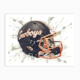 Oklahoma State Cowboys NCAA Helmet Poster Art Print