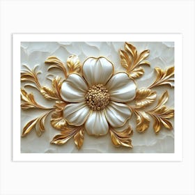 Gold Flower Art Print