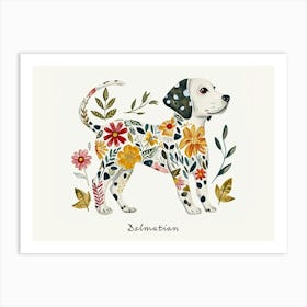 Little Floral Dalmatian Poster Art Print