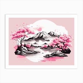 Leonardo Diffusion Xl T Shirt Design Japanese Style Mountain I 0 (1) Art Print