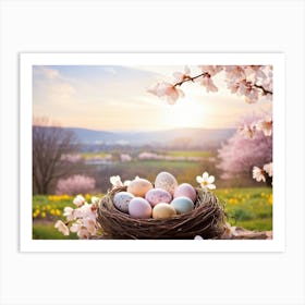 Easter Celebration Enveloped In Spiritual Gratitude Resonating With A Serene Ambiance Pastel Color (3) 1 Poster