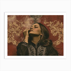 Woman Smoking A Cigarette Art Print